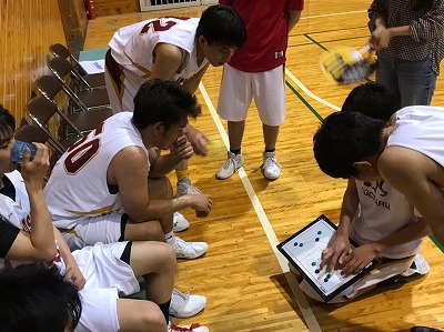 作戦会議をするバスケ部メンバーたち